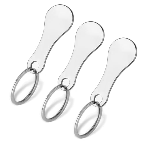 Shenlee 3 Pcs Stainless Steel Shopping Cart Token, Shopping Trolley Tokens, Shopping Trolley Release Key, Coin Keychain for Shopping Cart, Stainless Steel Universal Shopping Cart Coins with Key Ring