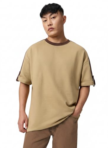 T-shirt super oversize ample et léger kaki pour éviter la chaleur avec style en streetwear