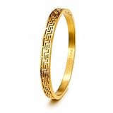 Pulsera de acero inoxidable chapada en oro de 18 quilates, cierre de bisagra, diseño de tornillo, joyería de la amistad para mujer