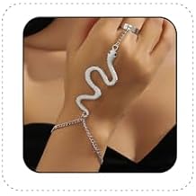 INENIMARTJ Snake Chain Ring Bracelet Snake Hand Chain Bracelet for Women Serpent Chains Hand Harness Jewelry Slave Chain Hands Harness Bracelets for Women Snakes Jewelry