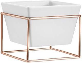 Amazon Basics Tabletop Planter, Square - Grey/Copper (2-Pack)