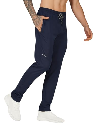 Image of Men's FlexFlow Trackpants - 4-Way Taiwan Stretch Fabric | Ultra-Soft, Heavy-Duty | Gym, Running, Lounge Wear with Zip Pockets