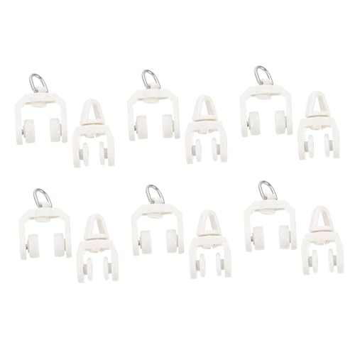 FIXOSHEE Polea De Riel De Cortina Silenciosa 50 Piezas Rodillos para Rieles De Cortina De Plástico Duradero Deslizadores Aplicables En Ventanas Oficinas y Dormitorios