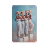 Jubonexis Letreros minimalistas de metal de estaño con línea horizontal para mujer, 30 x 20 cm