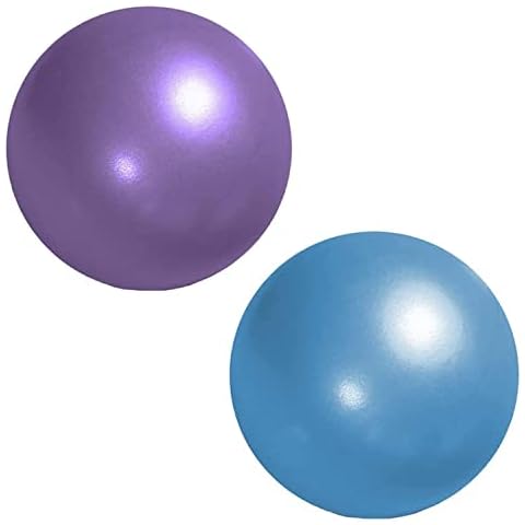 Pilates Ball Small Exercise Ball for Yoga, Balance Training, Aerobics, Pack of 2, Blue and Purple Cover