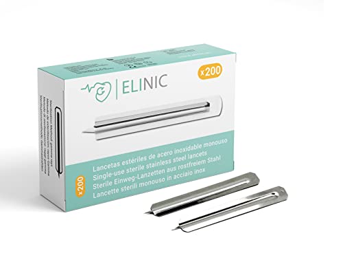 Lancetas estériles de acero inoxidable Elinic® 200 uds.