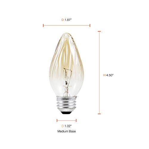 Sylvania F15 Décor Incandescent Light Bulb, 25W, Amber Iridescent Finish, Medium Base, 120V, 2 Pack #TOP4