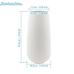 Keramik Vase Weiß 20cm Hoch Gefrostete Oberfläche, Blumenvasen Modern für Tischdeko Innenbereich, Deko Vasen für Pampasgras, Boho Vase für Frische Blumen Trockenblumen – Bild 2