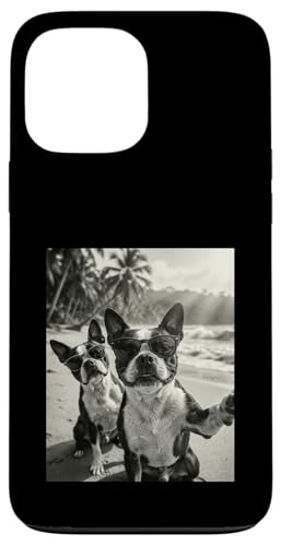 Cool Boston Terrier Funny Dog Selfie Beach Sunglasses Dogs �X�}�z�P�[�X iPhone 13 Pro Max �p
