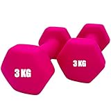 Hanteln Hexagon Kurzhanteln 2er Set 3kg Hantel Gewichte, Vinyl-Beschichtung Krafttraining, Hantelset für Männer und Frauen Fitness Gewicht