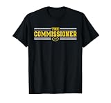 The Commissioner Commish Fantasy Football League Draft Party T-Shirt, Men, Black, Small