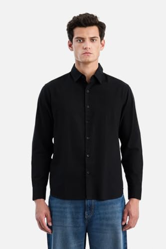 Image of SNITCH Men Casual & Formal Shirt | Regular Fit Full Sleeve Spread Collar Solid Style | 100% Cotton Breathable Woven Fabric for Everyday Wear & Stylish Office Outings