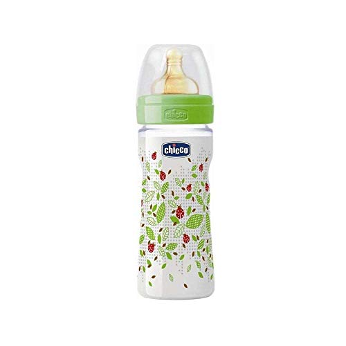 Imagen de Chicco Wellbeing Biberón con tetina de látex y flujo medio para bebé de 2m+