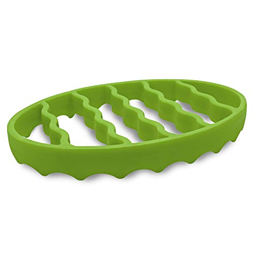 Silicone Roasting Rack Steamer Rack for Baking Canning Cooking Steaming Silicone Pressure Cooker Roasting Accessories Compatible with 6-quart and 8-quart cookers Oval Green