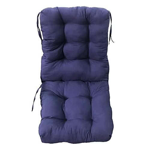 1 Cojín con Respaldo para sillones de Interior y Exterior. Cojín con Respaldo para Sillas de terraza. Cojines Acolchados para sillas terraza. (03-Azul Oscuro)