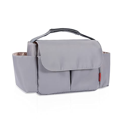 SONARIN Waterproof Pram Buggy Bag Organiser,Multifunctional Large Baby Stroller Organizer Bag Pushchair Storage Bag Mommy Bag with Cup Holders,Universal Fit All Buggy Models(Grey)