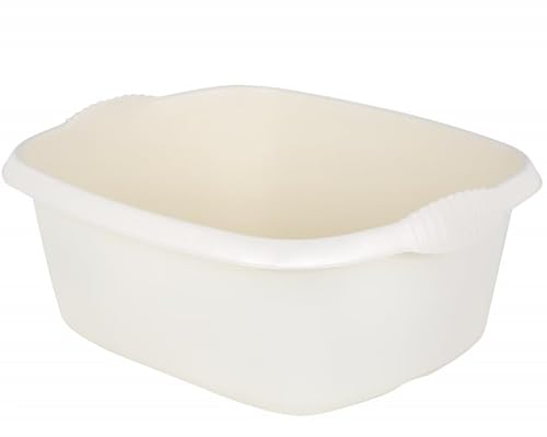 Aurora - 39cm High-Grade Rectangular Washing Up Bowl Basin With 12L Capacity (Soft Cream)