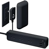 fitta USBタップ 電源タップ 0.9m (ブラック) [ USB PD 最大 30W (USB-C ✕2 USB-A ✕2) ] AC差込口 3個口 コンセントカバー ほこりシャッター コンセント タップ コンセントガード おしゃれ 壁に溶け込む電源タップ