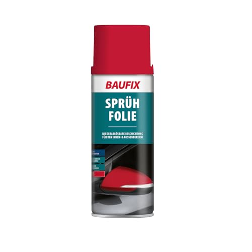 BAUFIX Sprühfolie rot matt 400 ml Oberflächenschutz vor Kratzern und Schmutz Felgenfolie hochwertige Beschichtung