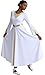 MOLLDAN White Praise Dance Dresses for Women Fit Full Length Metallic Liturgical Worship Dress with Lining（258188-07-S