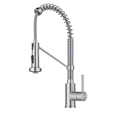 KRAUS Bolden 2-Function Single Handle Pull Down Kitchen Faucet, Commercial Style Stainless Steel/Chrome, KPF-1610SSCH