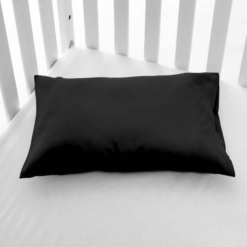 Image of EXQ Home Toddler Pillowcases 13x18 Travel Pillow Case Set of 2, Small Pillow Case for Baby Pillow Sized 12x16, 13x18, Kids Pillowcases 2 Pack Machine Washable (Black)