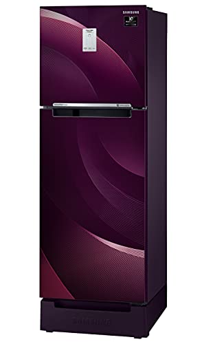 Image of Samsung 244 L 3 Star Inverter Frost Free Double Door Refrigerator Appliance (RT28A3C234R /HL, Rythmic Twirl Plum, Base Stand with Drawer, Curd Maestro, Convertible, Silver, 2022 Model)