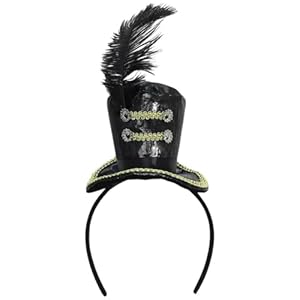 Baokuan Zirkusdirektorhut, Minihut, Stirnband, Fascinator, Schaustellerstirnband Für Zirkuskostüm-Accessoires Für Erwachsene