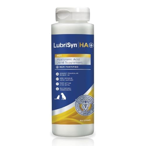 Lubrisyn Hyaluronic Acid + MSM Joints Supplement, 8oz: Natural Pure HA Liquid Dog and Cat Joint & Cartilage Support, Relief and Lubrication for Pets Including Dogs, Cats and Horses, Vegan Formula