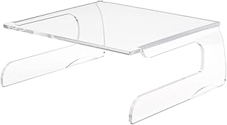 Ovag Italia Srl Supporto per Monitor e Tastiera in Plexiglass, Alzata per Monitor e PC