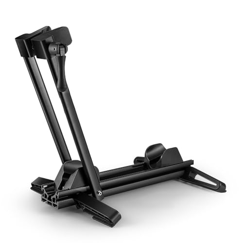 Soporte plegable para ruedas de bicicleta con ancho ajustable para suelo de interior