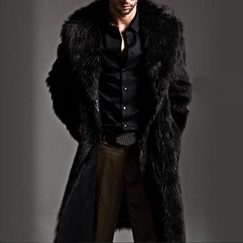 QWENTMTNTY Men's Fashion Faux Fur Coat Long Length Fashion Fluffy Heavyweight Coat Winter Plush Furry Luxury Parka Jacket2