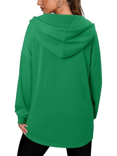 onlypuff Women Hoodie Pullover Trendy Quarter Zipper Lapel Sweatshirts Drawstring Cute Hooded Tunic Tops with Side Pockets