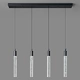 zhllmq Kitchen Island Lighting Modern Light Fixture Kitchen Island Pendant Light Dimmable LED Black