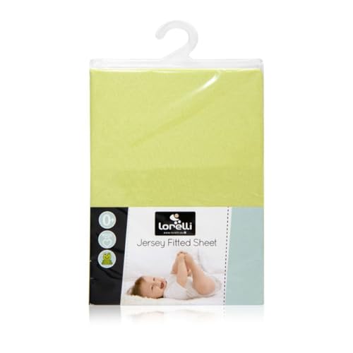 Lorelli Babybett Spannbetttuch Jersey 120 x 60 cm Bettlaken Babybetten, waschbar, Farbe:grün