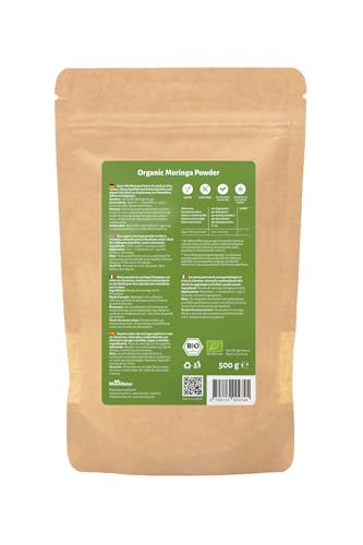 RheinNatur Bio Moringa Pulver 500 g - 100% Bio-Moringapulver - Reich an Vitaminen, Mineralstoffen & Antioxidantien, ideal als pflanzliche Proteinquelle – Bild 6