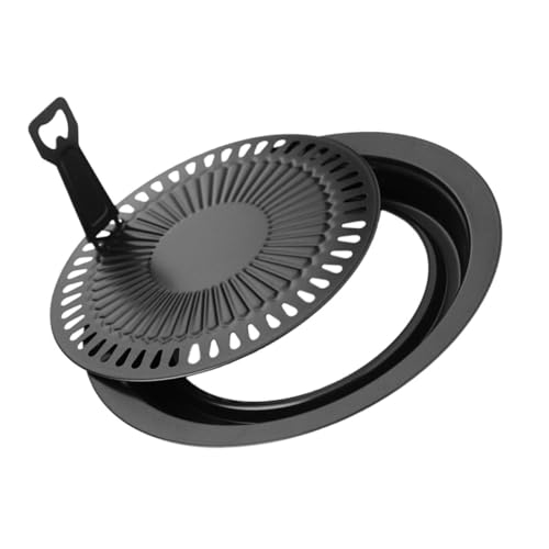 Ipetboom Poêle à Griller Antiadhésif pour Barbecue Plaque de Cuisson pour Poisson Grillé Rôtissoire Noir