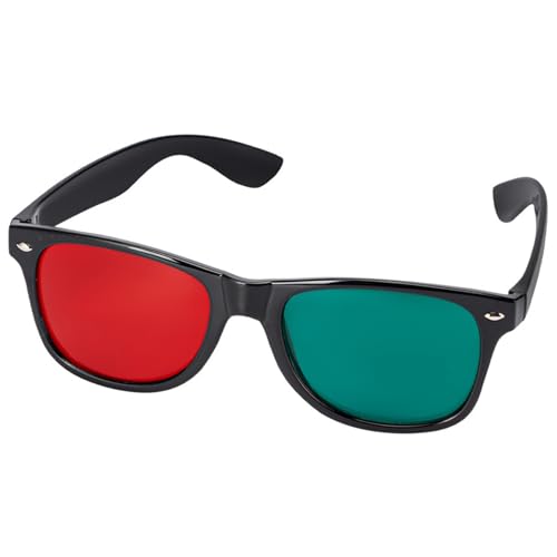 3D Glasses, Black Frame Red Green 3D Viewing Glasses for Dimensional Anaglyph TV Movie DVD Game and Amblyopia Training Eyeglasses