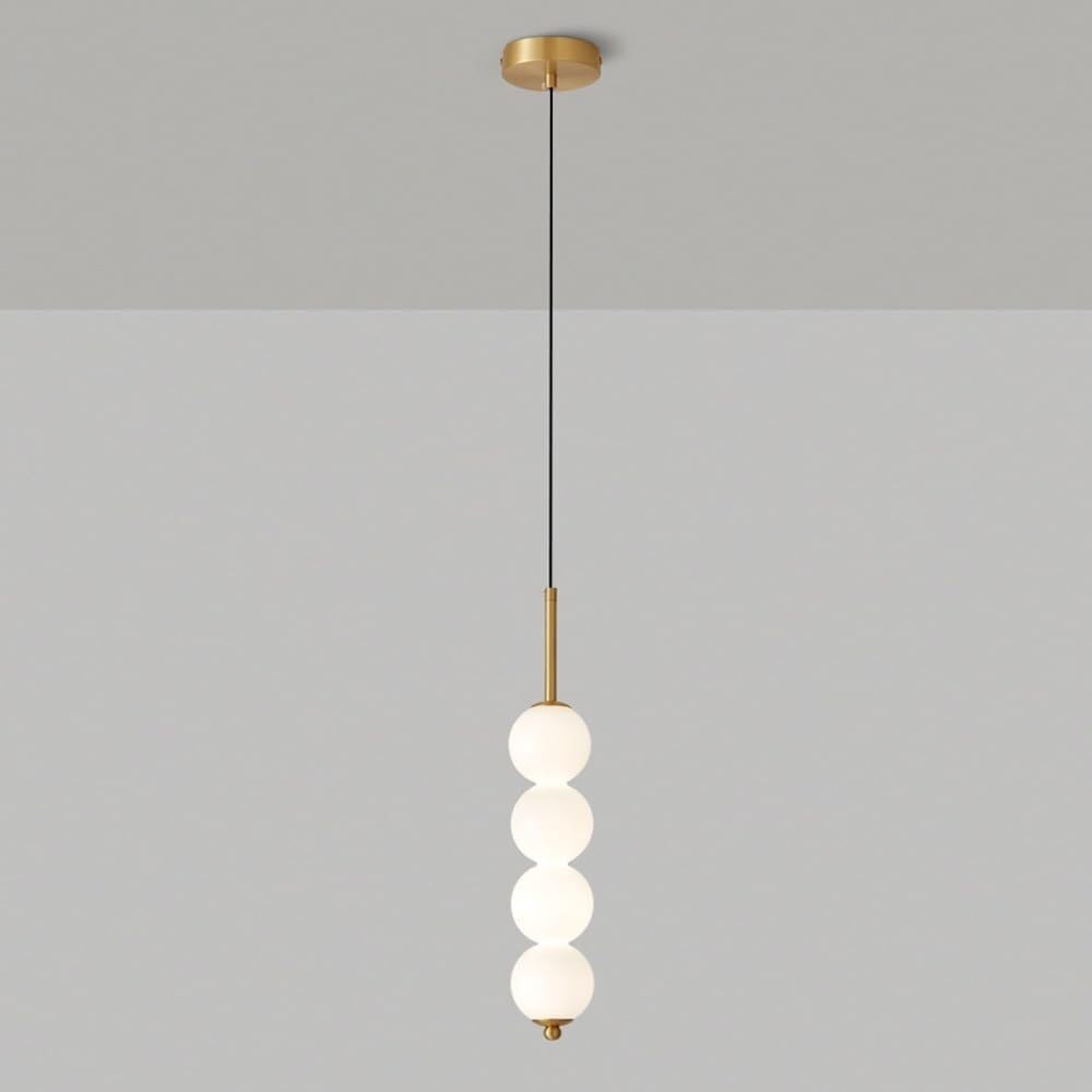 Plafonnier boule en cuivre pour foyer et îlot de cuisine au design suspendu linéaire