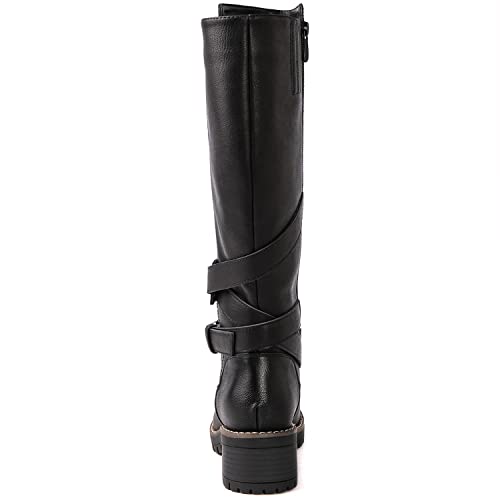 Image of GLOBALWIN Women's Chunky Low Heels Boots Knee High Boots For Women