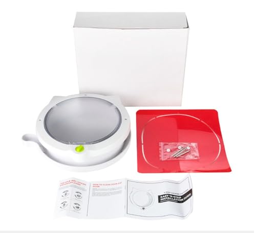 Chatière modulable 4 modes pour porte intérieure blanche avec gabarit - 7