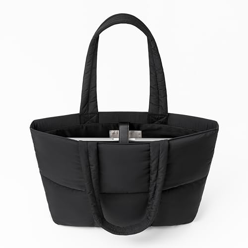 Comfyable Work Tote Bag for Women, Puffer Purse with Laptop Compartment, Large Shoulder Bag for Travel, 15 16 Inch3