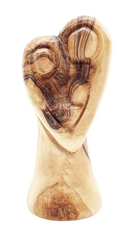 Estatua Sagrada Familia Corazón 4.7" Madera de Olivo