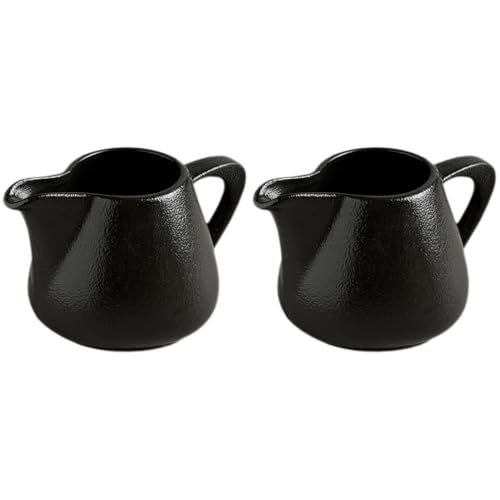 Sizikato 2 Pcs Porcelain Serving Pitchers for Tea Coffee, 6.5 Oz Classic Ceramic Creamer Pitcher