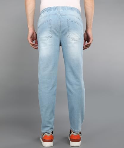 Image of Urbano Fashion Men's Regular Fit Mid Rise Washed Jogger Jeans Stretchable