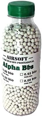 Botella 3000 Bolas biodegradables Airsoft 6 mm 0,28 g Alpha BBS Bio