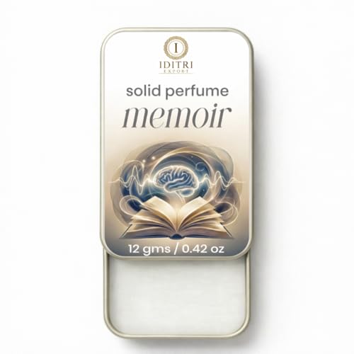 Image of Solid Perfume Memoir | American Mahagony | Alcohol Free Wax Perfume Balm, Long Lasting Pocket Fragrance Tin 12g, Non Greasy Smooth Glide, Travel Friendly Unisex | Men & Women | Touch Up