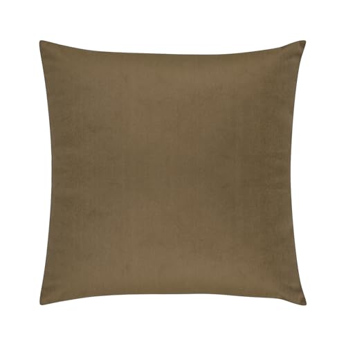 Image of Wakefit Designer Cushion Cover | 16x16 inch | Velvet Foil Print Fabric | Machine Washable | Pack of 1 | Leaf Gold | Brown Fabric & Golden Print