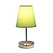 Simple Designs LT2013-GRN Mini Basic Sand Nickel Table Lamp with Fabric Shade, Green