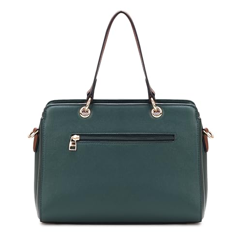 Image of HAWKWOOD Women's Premium PU Leather Structured Handheld Bag with Adjustable Shoulder Strap | Multi-Compartment Office & Casual Tote | Elegant Top Handle Purse for Daily Use